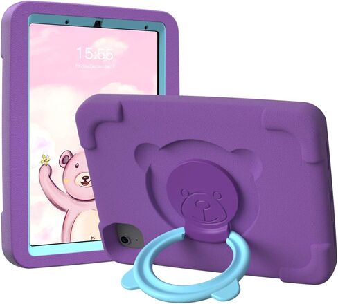 PZOZ iPad Kids Case Compatible for iPad Air 4th 2020 & Air 5th 2022 Generation 10.9 inch, EVA Shockproof Rotate Handle Folding Stand Heavy Duty Protective Cute Cover for Boys Girls (Pink) in Saudi Arabia