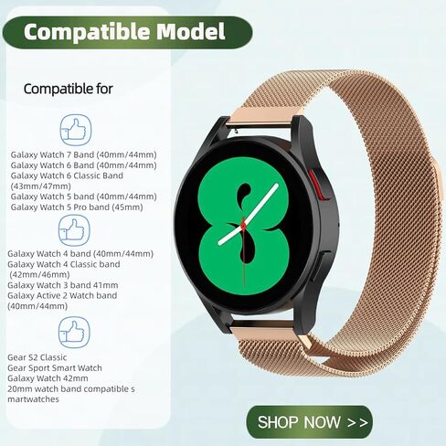 Compatible for Samsung Galaxy Active 2 40mm 44mm Watch Bands with TPU Case, Stainless Steel Mesh Loop Sports Wristband Replacement Straps Screen Protector Bumper Cover in Kuwait