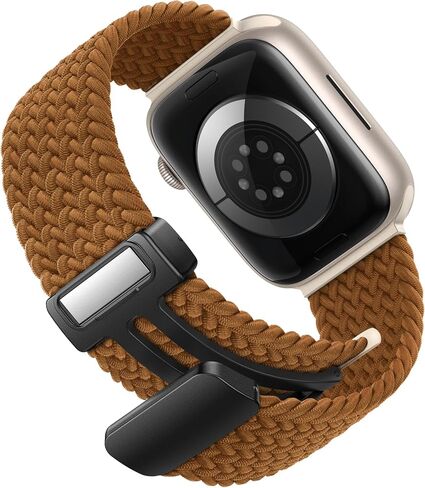 Magnetic Nylon Braided Stretchy Sport Solo Loop Band for Apple Watch, Soft Elastic Fabric Cloth Strech Strap Compatible with iWatch SE Series 9/8/7/6/5/4/3/2, 38mm 40mm 41mm in Saudi Arabia