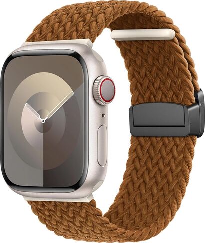 Magnetic Nylon Braided Stretchy Sport Solo Loop Band for Apple Watch, Soft Elastic Fabric Cloth Strech Strap Compatible with iWatch SE Series 9/8/7/6/5/4/3/2, 38mm 40mm 41mm in Saudi Arabia