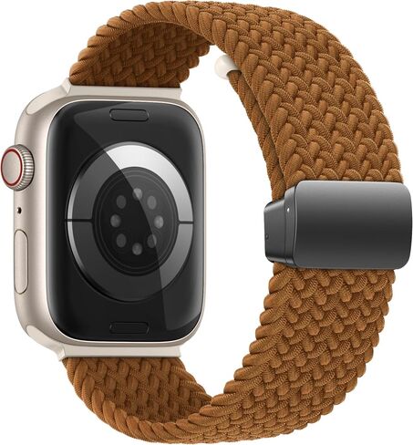 Magnetic Nylon Braided Stretchy Sport Solo Loop Band for Apple Watch, Soft Elastic Fabric Cloth Strech Strap Compatible with iWatch SE Series 9/8/7/6/5/4/3/2, 38mm 40mm 41mm in Saudi Arabia