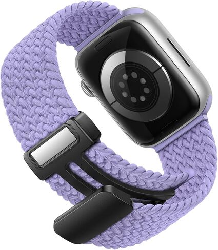 Magnetic Nylon Braided Stretchy Sport Solo Loop Band for Apple Watch, Soft Elastic Fabric Cloth Strech Strap Compatible with iWatch SE Series 9/8/7/6/5/4/3/2, 38mm 40mm 41mm in Saudi Arabia