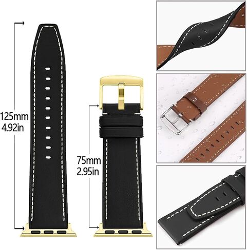 سوار جلد التمساح متوافق مع ساعة أبل 49 مم 46 مم 45 مم 44 مم 42 مم 41 مم 40 مم 38 مم حزام جلد التمساح الأصلي لسلسلة iWatch Urtal 10 9 8 7 6 5 4 3 SE 2 1 للنساء والرجال in Kuwait