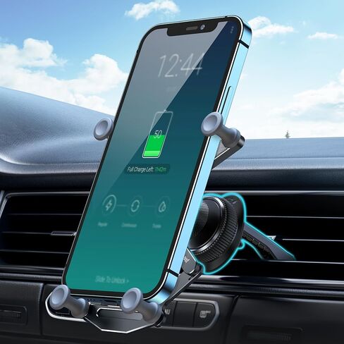 حامل هاتف السيارة غير المرئي، [قبضة محكمة] 2023 حامل هاتف السيارة الجاذبية، حامل فتحة تهوية قابلة للدوران، حامل هاتف السيارة قابل للطي لهاتف iPhone 15 Pro Max 14 13 12 وجميع الهواتف الذكية in Kuwait
