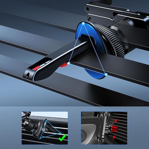 حامل هاتف السيارة غير المرئي، [قبضة محكمة] 2023 حامل هاتف السيارة الجاذبية، حامل فتحة تهوية قابلة للدوران، حامل هاتف السيارة قابل للطي لهاتف iPhone 15 Pro Max 14 13 12 وجميع الهواتف الذكية in Kuwait