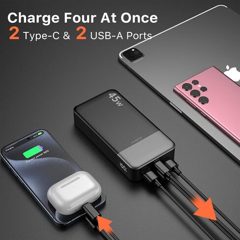 JUOVI Portable Charger 45W 20000mAh Fasting Charging Power Bank in Saudi Arabia