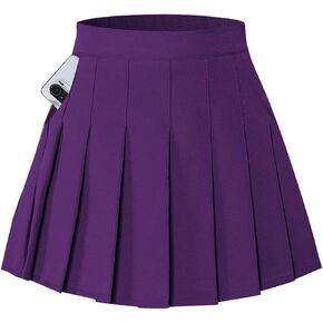 SANGTREE Women Stretchy High Waisted Pleated Skirts A Line Skirt with No Shorts A# Plain-No Shorts-Black, US 3XL in Saudi Arabia
