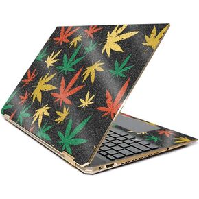 MightySkins Glossy Glitter Skin Compatible With HP Spectre x360 15.6" Gem-Cut (2019) - Rastafari Kush | Protective, Durable High-Gloss Glitter Finish | Easy to Apply and Change Style | Made in The USA
