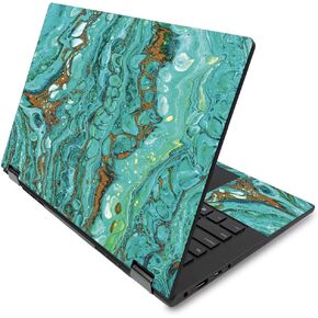 MightySkins Skin Compatible with Lenovo Flex 14" (2019) - Turquoise Ripple | Protective, Durable, and Unique Vinyl Decal wrap Cover | Easy to Apply, Remove, and Change Styles | Made in The USA