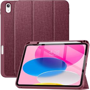 Soke for iPad 10th Generation Case 2022 with Pencil Holder (10.9-inch)- Premium Shockproof Case [Auto Sleep/Wake] with Soft TPU Back Cover & Slim Trifold Stand for iPad 10.9 Inch, Violet in Kuwait
