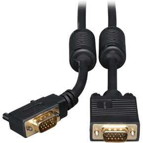 Tripp Lite VGA Coax Right Angle Monitor Cable High Resolution cable with RGB coax (HD15 M/M) 6-ft.(P502-006-RA)