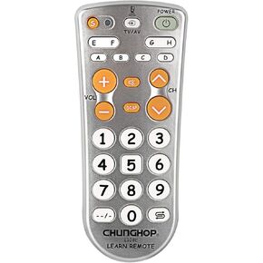 Remote Control Combinational Universal Learning Controller Chunghop L108E for TV/SAT/DVD/CBL/DVB-T/AUX Big Button