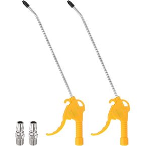 HARFINGTON 2pcs Air Blow Gun Stainless Steel High Pressure Dust Blower Gun with 11 Inch Long Angled Nozzle 130mm Handle for Cleaning Car Computer Dust, Yellow in Saudi Arabia