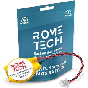 Rome Tech CMOS Battery for Lenovo ThinkPad X240 / Lenovo ThinkPad X240I / Lenovo ThinkPad X240S / Lenovo ThinkPad X250 - Laptop Backup BIOS RTC 3V CR1632 Battery with 2 Wire Cable (1-Pack)