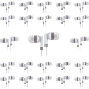 100 Packs Earbuds Bulk Classroom Headphones White Student Headsets Class Set Wired Earphones Individually Bagged for School Airplanes Hospital Church in Kuwait