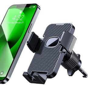 Phone Holder Car [Upgrade Clip Never Fall] Car Phone Holder Mount Automobile Air Vent Hands Free Cell Phone Holder for Car Fit for All Car Mount for iPhone Android Smartphone