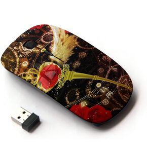 [ Optical 2.4G Wireless Mouse [ Stars Alice in Wonderland Rose Golden ]
