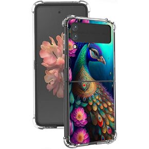 Galaxy Z Flip 4 Case, Paris Tower Butterfly Drop Protection Shockproof Case TPU Full Body Protective Scratch-Resistant Cover for Samsung Galaxy Z Flip 4 5G