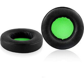 Kraken V2 Earpads, JARMOR Replacement Memory Foam Ear Cushion Kit Pad Cover for Razer Kraken V2 Headphone ONLY – Round (Black/Green)