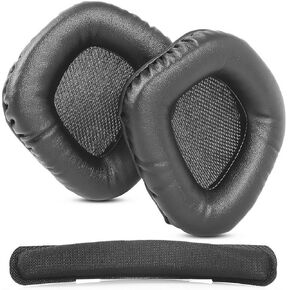 Upgrade Replacement Ear Cushion Headband Earpad Compatible with Corsair Void & Corsair Void Pro Wired & Wireless Gaming Headsets 7.1 Memory Foam Replacement Ear Cups