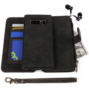 MODOS LOGICOS Case for Samsung Galaxy Note 9 6.4", [Detachable Wallet Folio][2 in 1][Zipper Cash Storage][14 Card Slots 1 Id Window] PU Leather Purse with Removable Inner Magnetic TPU Case - Teal