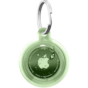 Airtag Holder，Air Tag Case，Waterproof Apple Airtags Case with Keychain，Anti-Scratch Air Tags Key Chain for Pet Tracking，Kids，Keys，Luggage，Accessories for GPS Item Finder Tracker，Clear Green
