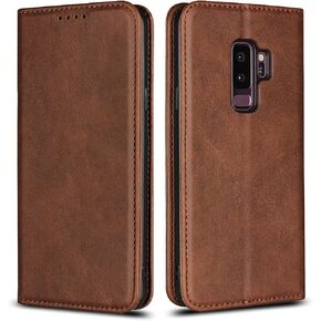 iCoverCase for Samsung Galaxy S9 Plus Wallet Case, Premium PU Magnetic Leather Card Slots Holder Carry Kickstand Feature Flip Cover Case for Galaxy S9 Plus (Khaki)