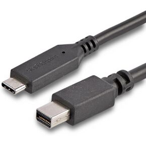 StarTech.com 6ft / 2m USB-C to Mini DisplayPort Cable - 4K 60Hz - Black - USB 3.1 Type C to mDP Adapter (CDP2MDPMM6B)