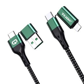 PD 60W USB C Fast Charging & Data Sync Cable Nylon Braided Ultradurable Cord 4-in-1 3A USB/C toType C/Phone Fast Sync Charger Adapter Compatible with iPhone/Laptop/Tablet/Macbook-4ft (Silver gray)