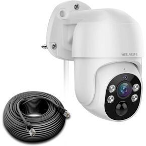 WEILAILIFE 【2-Way Audio & PTZ Digital Zoom 】 4K 8MP PoE IP Security Camera, Wired Outdoor & Indoor Security Cameras, Home Video Surveillance with 18.3m LAN Cable