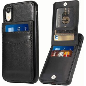 iPhone XR Wallet Case with Credit Card Holder for Women Men PU Leather Wallet Case for iPhone XR Case 6.1 inch (Blue)