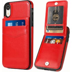 iPhone XR Wallet Case with Credit Card Holder for Women Men PU Leather Wallet Case for iPhone XR Case 6.1 inch (Blue)