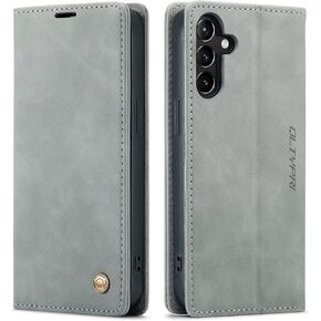 QLTYPRI Samsung Galaxy A13 5G case Vintage PU Leather Wallet Case TPU Bumper [Card Slots] [Hands-Free Kickstand] [Magnetic Closure] Shockproof Flip Folio Case for Samsung A13 5G/A04s - Coffee Brown