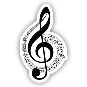 Musical Notes Sticker Car Decal Vinyl Sticker - Vinyl Decal - Car, Bumper, Laptop, Decor, Window Vinyl Decal Sticker - (4" Vinyl Decal)