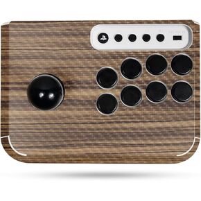 Carbon Fiber Gaming Skin Compatible with Hori Fighting Stick Mini (PS5, PS4, PC) - Dark Zebra Wood - Premium 3M Vinyl Protective Wrap Decal Cover - Easy to Apply | Crafted in The USA by MightySkins