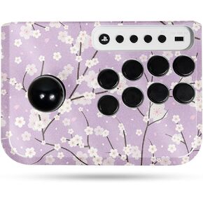 Glossy Glitter Gaming Skin Compatible with Hori Fighting Stick Mini (PS5, PS4, PC) - Sakura Purple - Premium 3M Vinyl Protective Wrap Decal Cover - Easy to Apply | Crafted in The USA by MightySkins