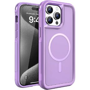MAXCURY Magnetic for iPhone 15 Pro Max Case, Compatible with MagSafe, Shockproof Dropproof Heavy Duty Protection Full Body Rugged Slim & Tough Durable Cover for Women Girls (Lime/Rose)