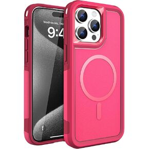 حافظة MAXCURY مغناطيسية لهاتف iPhone 15 Pro Max، متوافقة مع MagSafe، مقاومة للصدمات والسقوط، حماية شديدة التحمل لكامل الجسم، غطاء متين ونحيف وقوي للنساء والفتيات (ليمون/وردي) in Kuwait