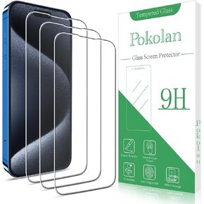 Pokolan [3-Pack Privacy Screen Protector for iPhone 15 Plus, 9H Hardness, Anti Spy Tempered Glass film, Anti-Scratch, Bubble Free, Case Friendly