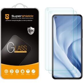 Supershieldz (2 Pack) Designed for Xiaomi Mi 11 Lite and Xiaomi 11 Lite 5G NE Tempered Glass Screen Protector, Anti Scratch, Bubble Free