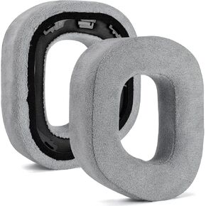 Replacement Ear Pads for Corsair HS80 RGB Wireless Ear Pads, Thickened Upgrade Ear Pads, Ear Cover, Earpads Repair Parts(Faux Suede plush), Grey, One Size
