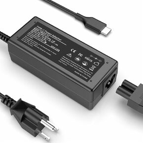 Charger for Lenovo chromebook E14,15,L13,14,15 10e,14e,100eSerie,300e,300w,ThinkBook 13s-IML,14s-IML,ThinkPad S1 4th Gen,C13yoga G1,C14,E480,E485 Series, 45W USB C/Tyer C Fast Laptop Power Adapter.