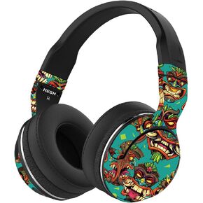 MightySkins Skin Compatible with Skullcandy Hesh 2 Wireless Headphones - Crazy Tikis | Protective, Durable, and Unique Vinyl wrap Cover | Easy to Apply, Remove, and Change Styles | Made in The USA