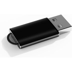 USB 2.0 Memory Card Reader with Blinking Light, Portable Multi-Function 2-in-1 Card Reader for Smartphones, Tablets (Black)