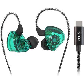 In Ear Monitor Gaming Headphones,CCZ Melody Dynamic Hybrid Dual Driver in Ear Wireds Earphones 1BA+1DD HiFi Headphones Musicians IEM Earphones Upgrade Deep Bass Suitable for Vocals (Red, No MIC)