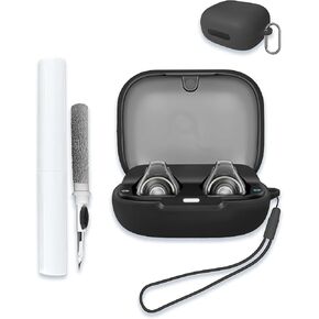 for Soundcore by Anker C30i Case Cover, Soft Silicone Protective Portable Scratch Shock Resistant Compatible with Anker Soundcore C30i Hard Shell with Cleaner Kit & Carabiner & Lanyard,Black