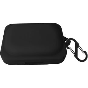 Silicone Case for Nothing Ear (a), Shockproof Protective Earbuds Cover with Carabiner Accessories(Black)