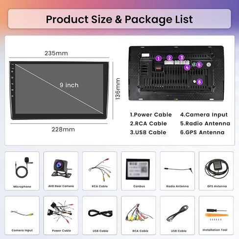 Hikity 2+64GB for Audi A4 S4 RS4 (2002-2007)، سيات Exeo (2008-2012) ستيريو سيارة أندرويد 9 بوصة شاشة لمس راديو Carplay Android Auto دعم GPS Navigation WiFi Bluetooth FM EQ كاميرا احتياطية in Saudi Arabia