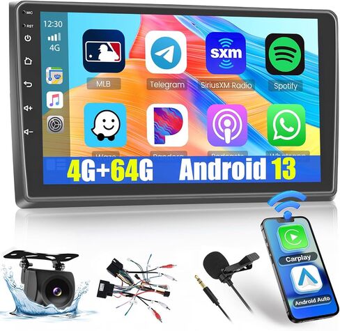 Hikity 2+64GB for Audi A4 S4 RS4 (2002-2007)، سيات Exeo (2008-2012) ستيريو سيارة أندرويد 9 بوصة شاشة لمس راديو Carplay Android Auto دعم GPS Navigation WiFi Bluetooth FM EQ كاميرا احتياطية in Saudi Arabia