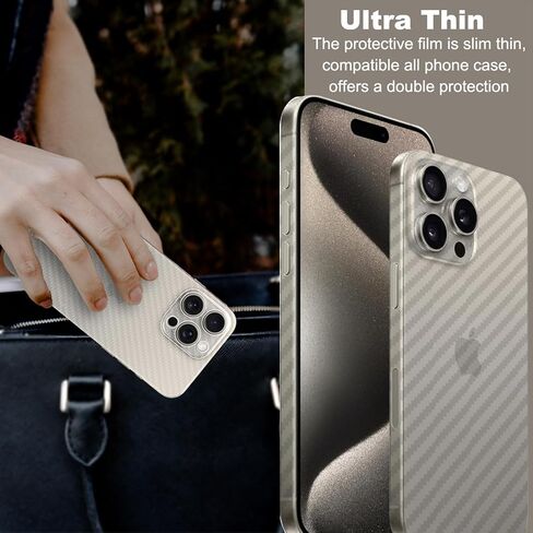 [2 Pack for iPhone 15 Pro Max Back Screen Protector, Full Coverage Flexible PVC Camera Protector Side Edge Protector Film Scratch Resistant Back Protective Film for iPhone 15 Pro Max - Matte in Saudi Arabia